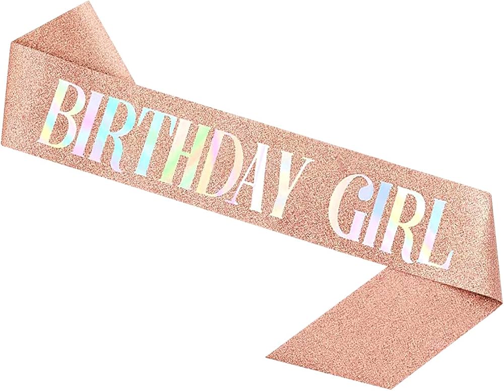 Glitter Birthday Girl Sash