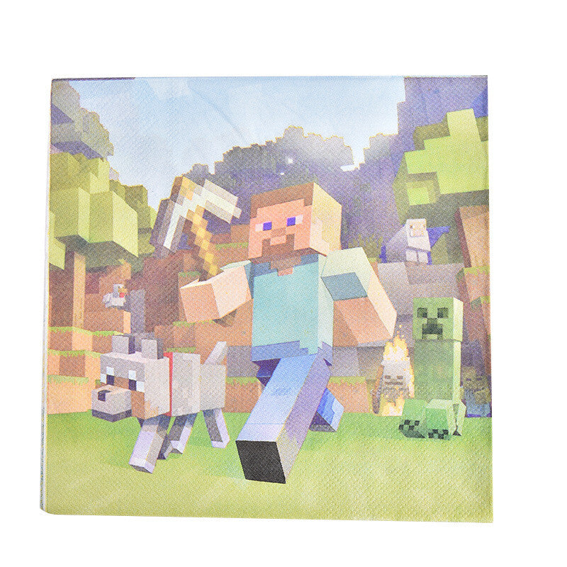 Minecraft themed napkins