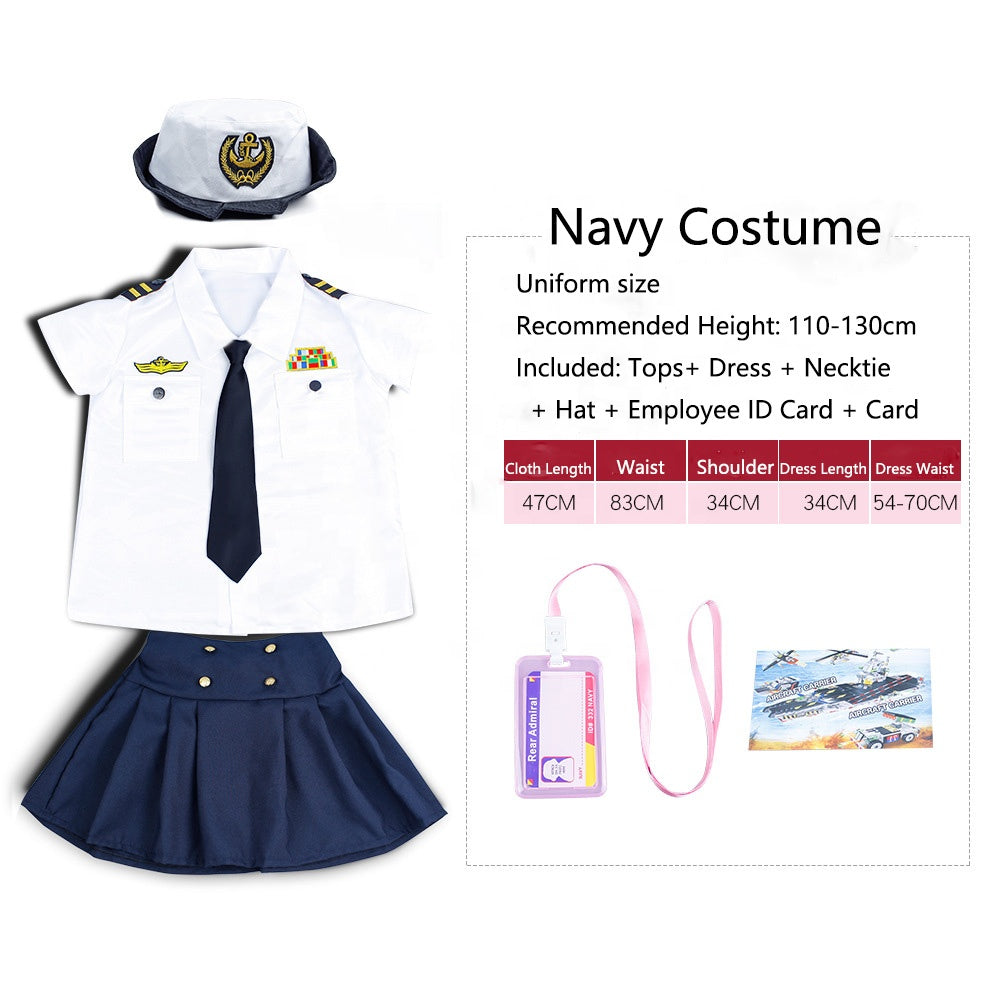 Girls Navy Rear Admiral Career Day Costume Pilot