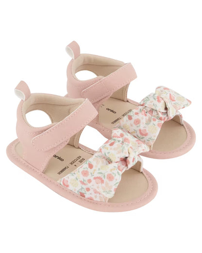 Floral bow anko baby sandals