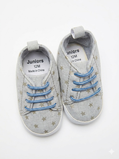 Juniors Grey stars baby shoes