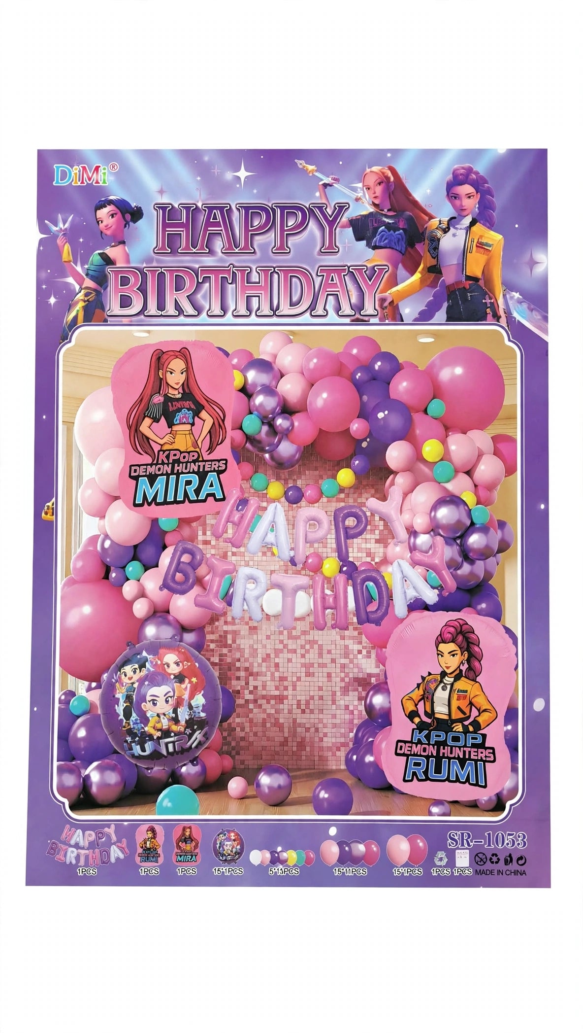 Kpop Demon Hunters Rumi Balloon Arch Kit