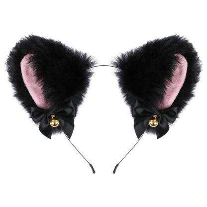 Furry Ears Headband With bells
