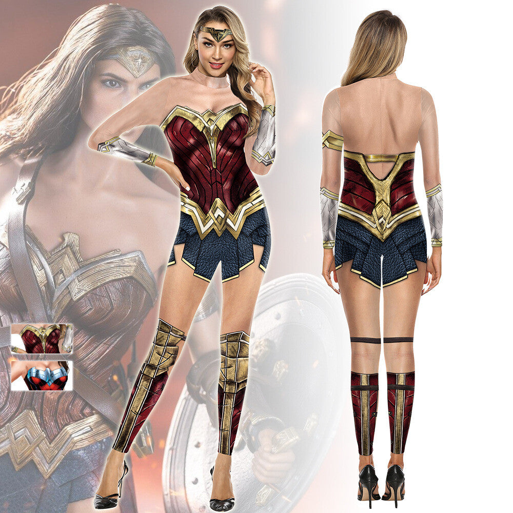 Wonder Woman Bodysuit Cosplay Costume (peach)