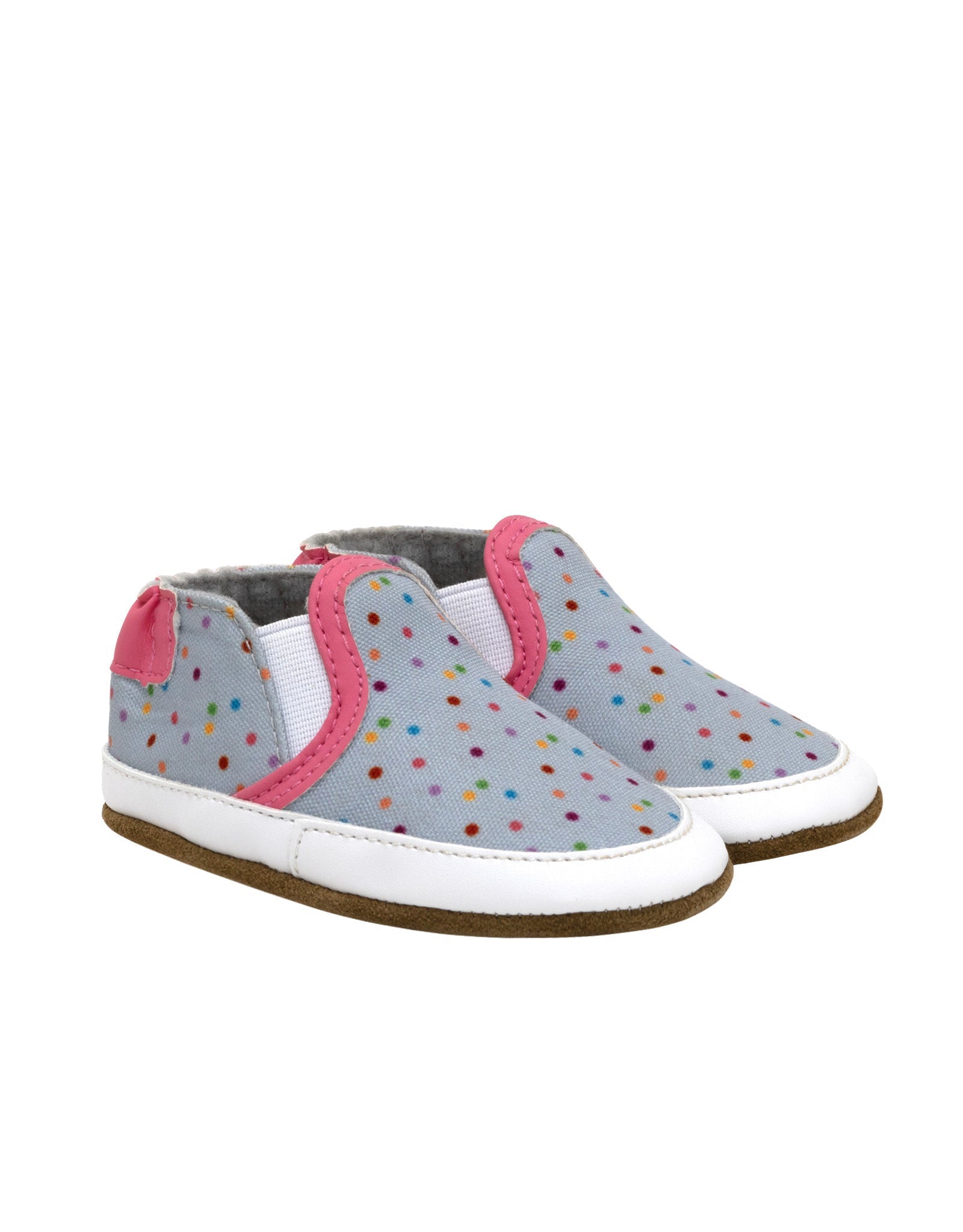 Robeez polka dot polly grey soft soles shoes