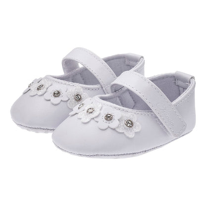 Chicco white flowers baby shoes