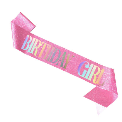 Glitter Birthday Girl Sash