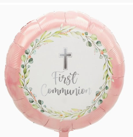 18" Pink First Communion Foil Balloon