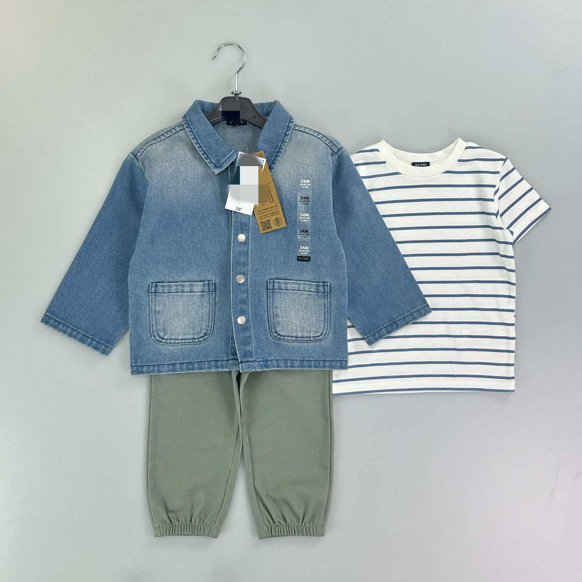 Kiabi 3pc Long Cargo Pants and Denim Jacket
