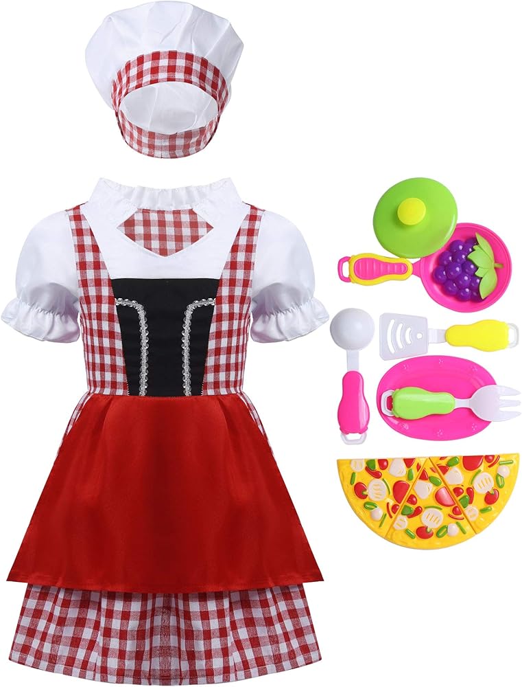 Chef Girls Pink Career Day outfit Costume Dress (3-8 yrs old)