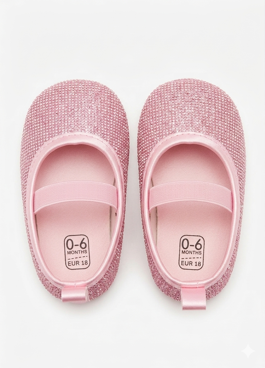 Pink glittery Mary Jane flats