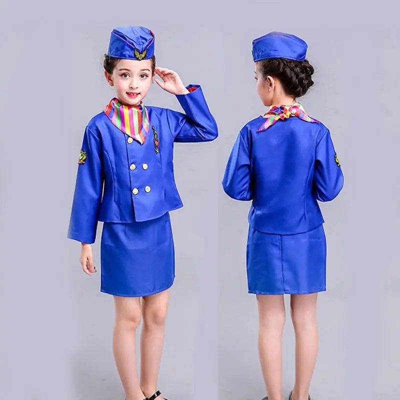 Stewardess/Flight attendant Career Day Blue