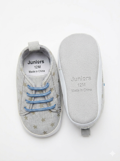Juniors Grey stars baby shoes