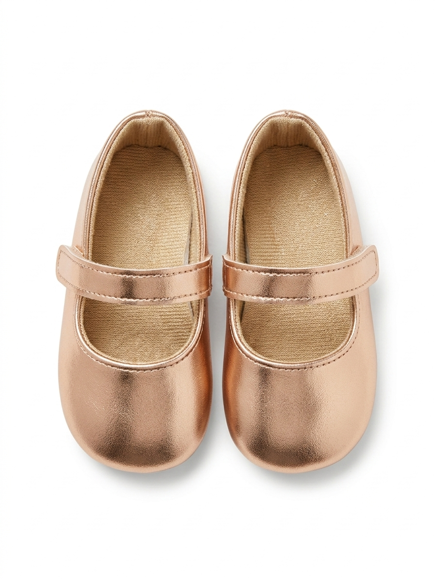 Rose gold Mary Jane baby flats