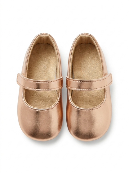 Rose gold Mary Jane baby flats