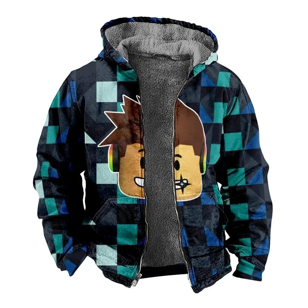 Roblox 3D Blocks Winter ZIpper Hoodie