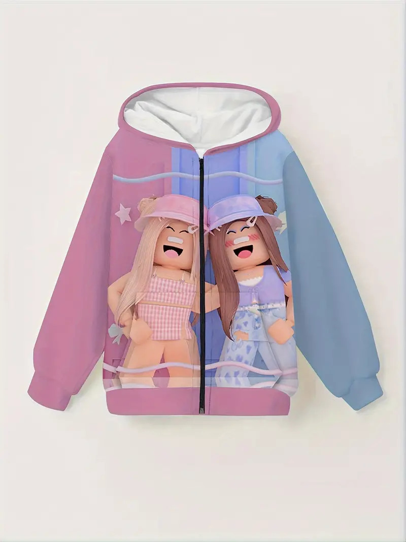 ROBLOX Happy girls Zipper 3D Hoodie