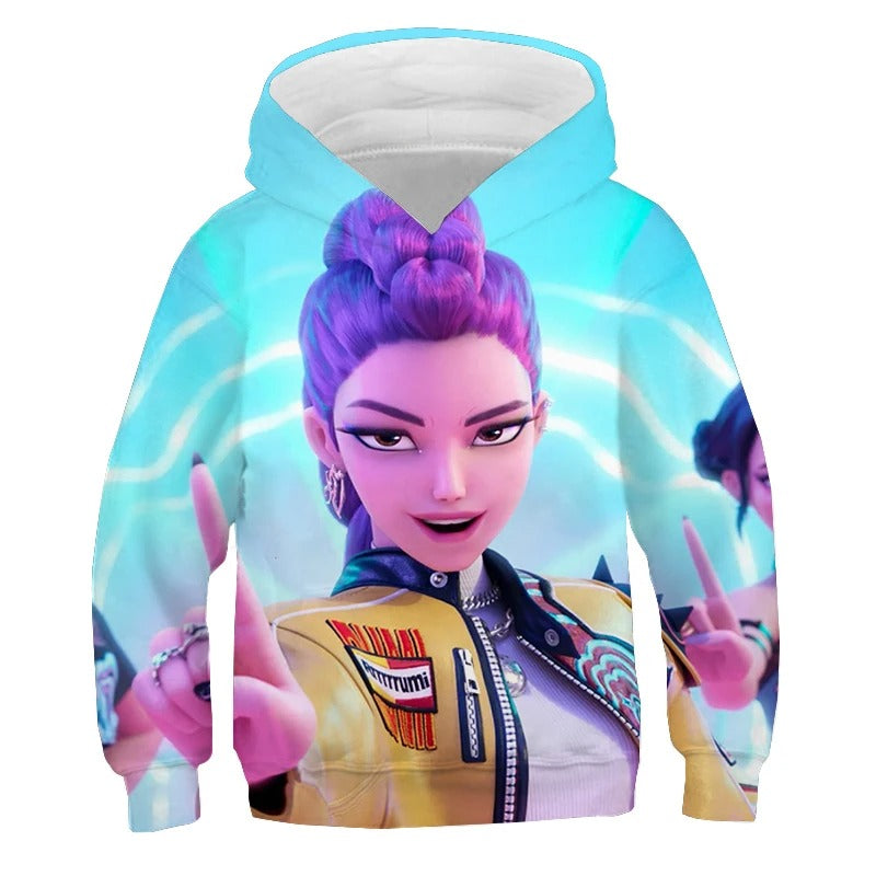 Kpop Demon Hunters Blue Rumi Zipper 3D Hoodie