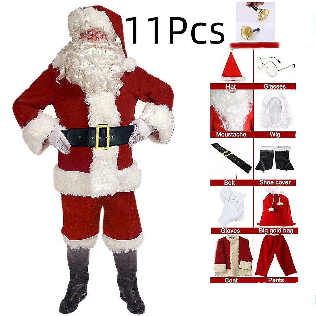 Santa Costume Adult Size (11 pcs) outfit suit