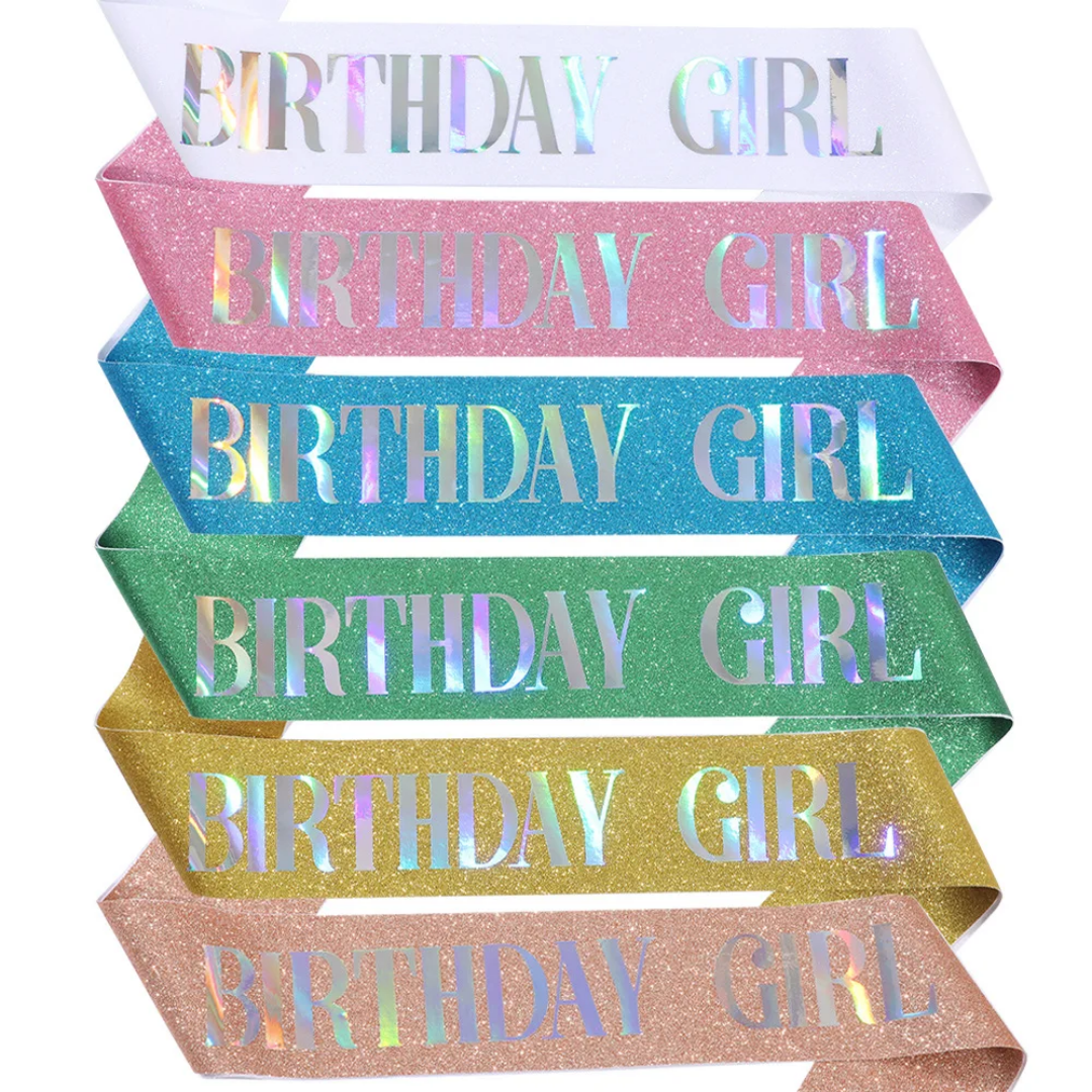 Glitter Birthday Girl Sash