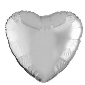 Silver Heart Foil Balloon
