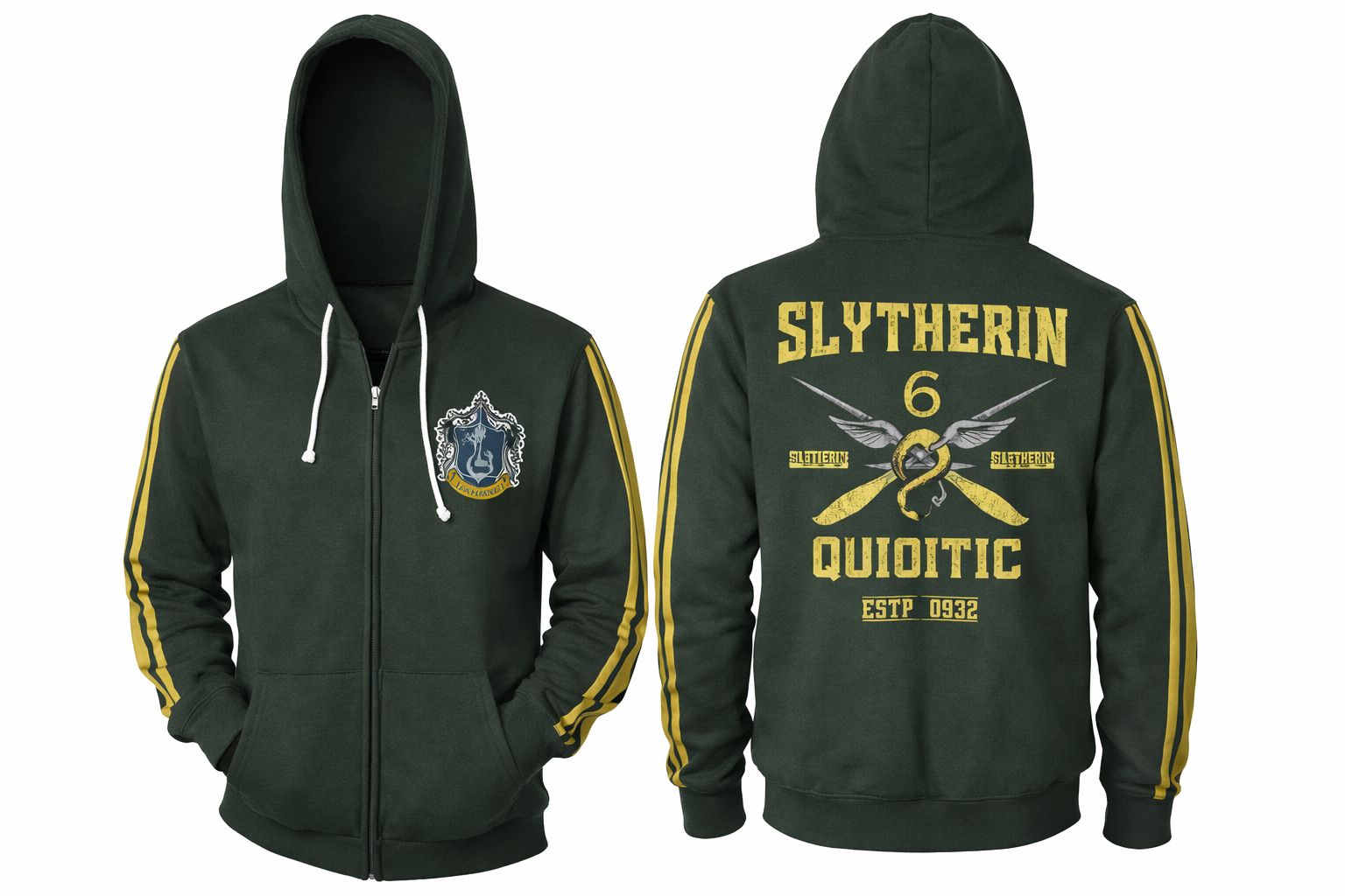 Harry Potter Slytherin 3D Zipper Hoodie