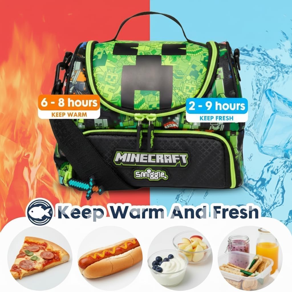 Smiggle Minecraft Creeper Lunch Bag