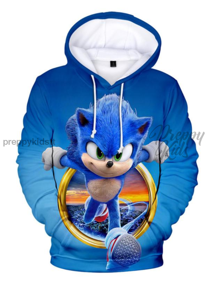 Sonic Zipper 3D Hoodie (Rich Blue Ring Runner)