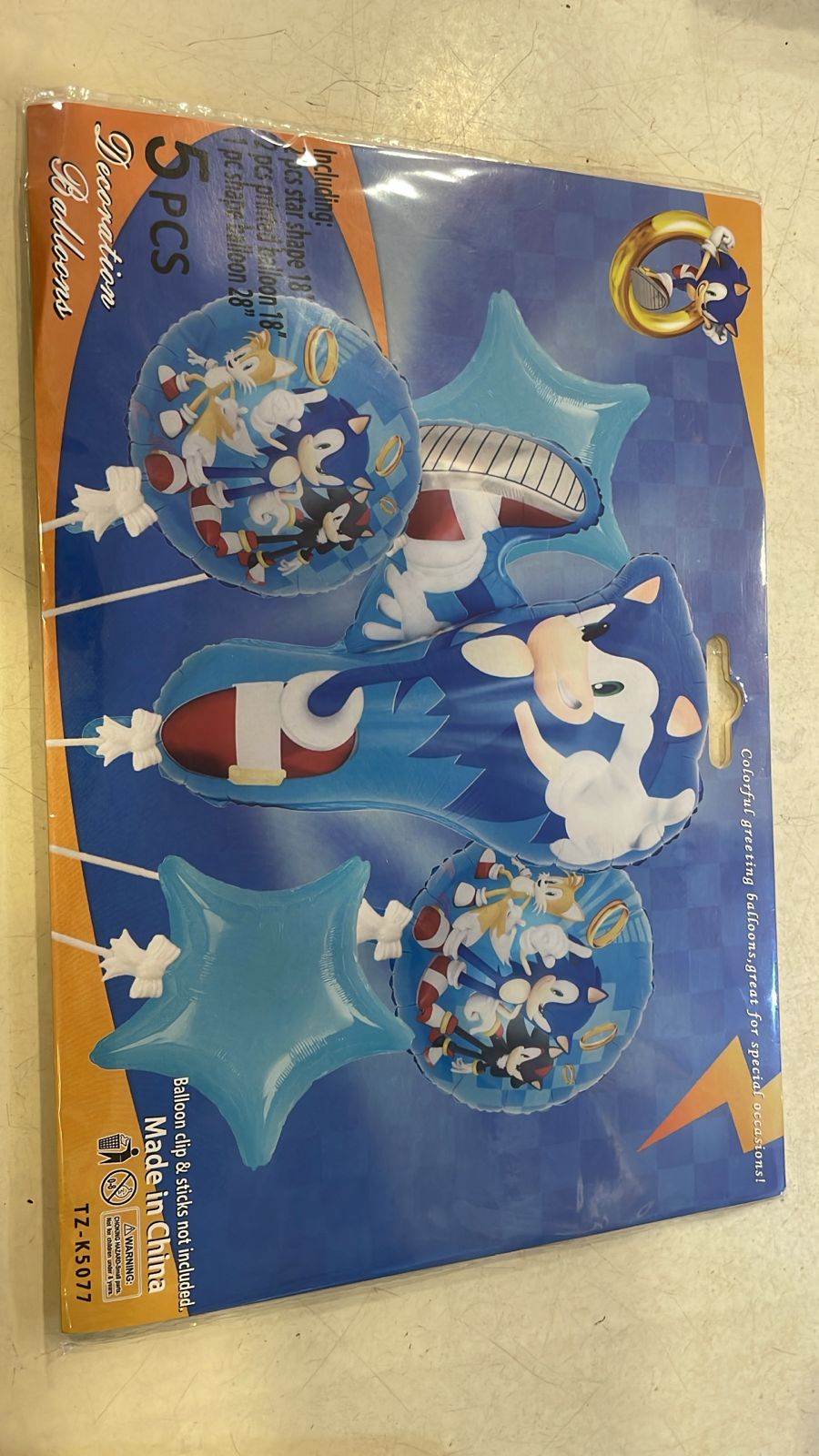 Sonic Jump Kick 5pc Foil Balloons