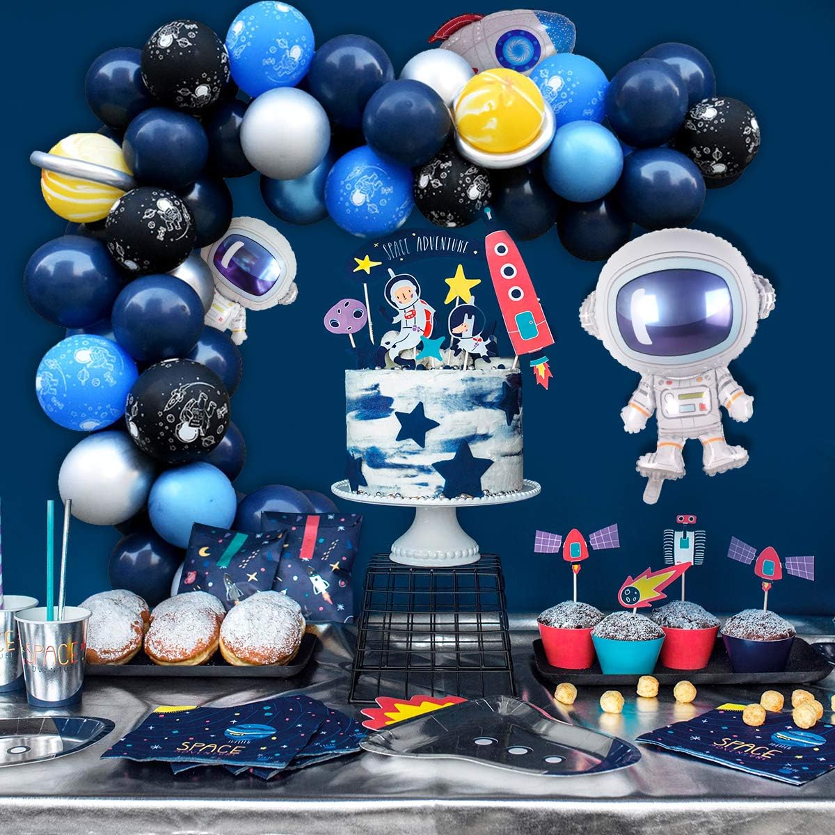 Ultimate Space Man Party package with backdrop
