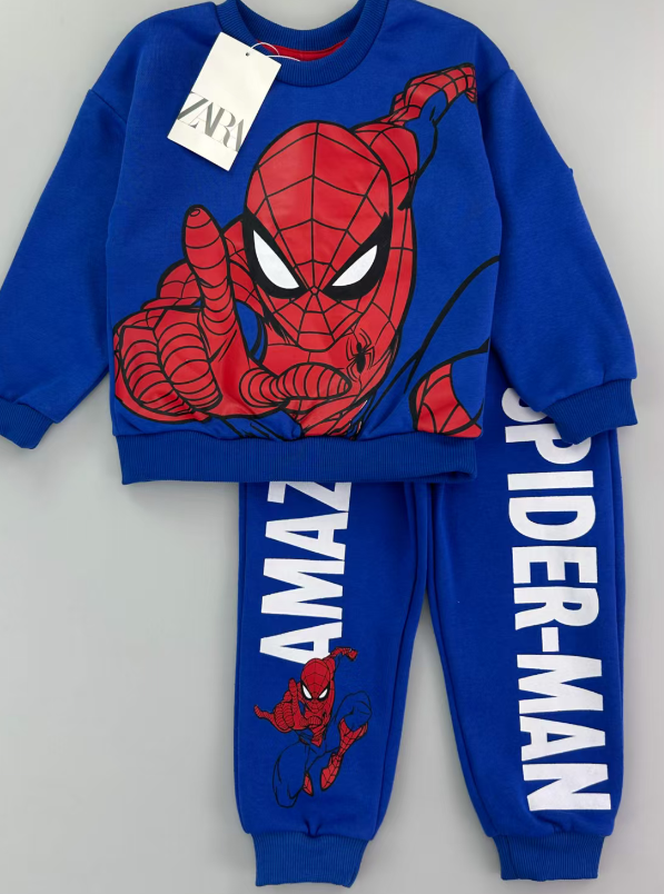 Zara Blue Marvel Spider-Man Sweatshirt And Joggers 2pc Set