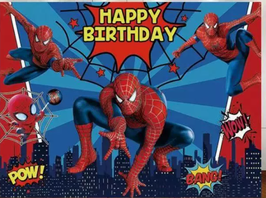Spiderman Party Decoration Package with Swirls And Backdrop