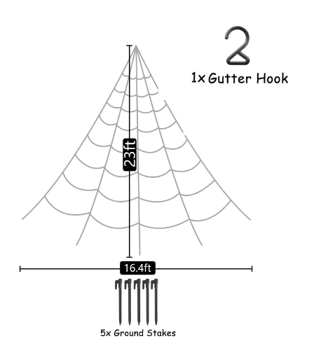 Halloween 7 Metre Spider Web with 75cm Spider Prop meter