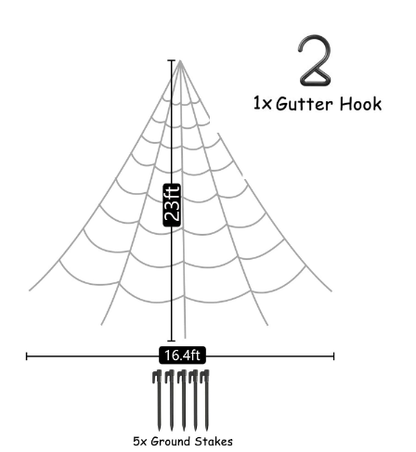 Halloween 7 Metre Spider Web with 75cm Spider Prop meter