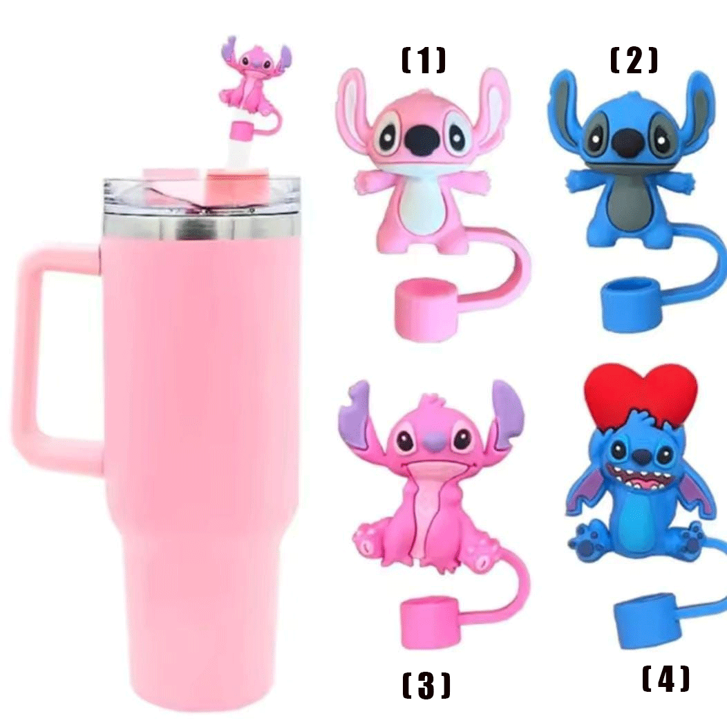 Stitch 3D Straw Cover Caps Toppers for Tumbler