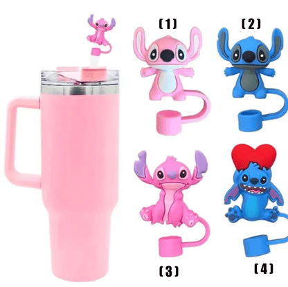 Stitch 3D Straw Cover Caps Toppers for Tumbler