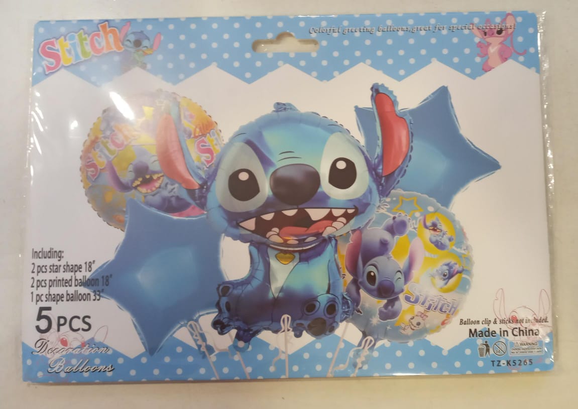 Aloha Stitch 5pcs Foil Balloon