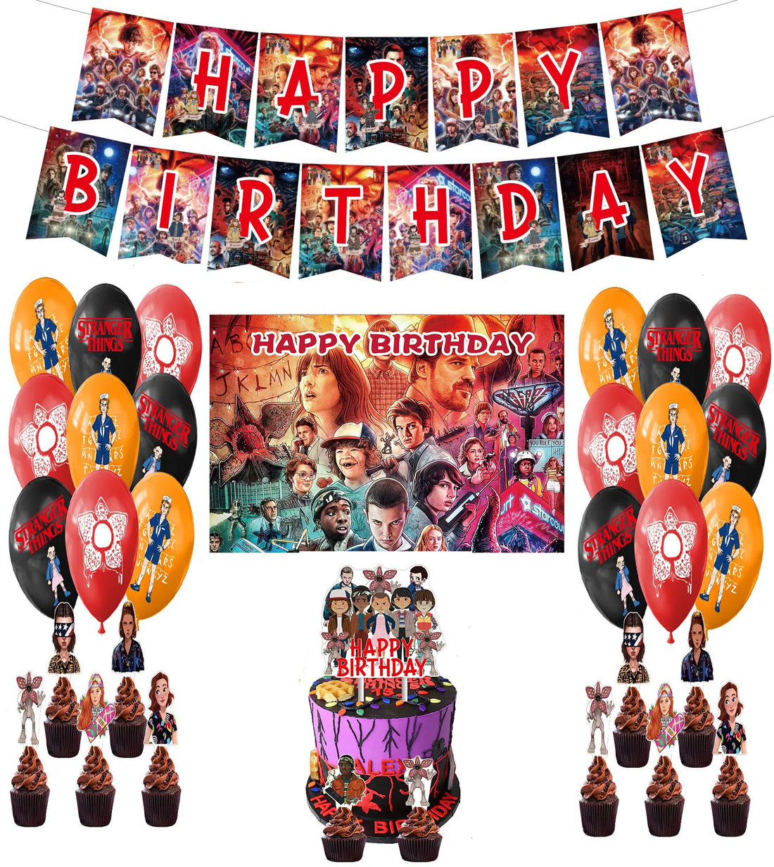 Stranger Things party package with backdrop