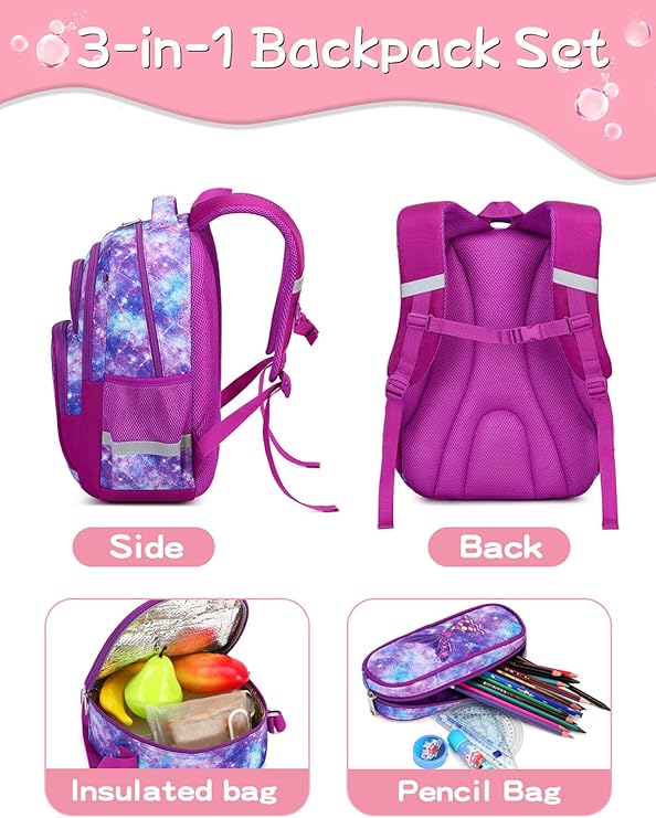Mermaid Galaxy Fusion Bookbag set Purple