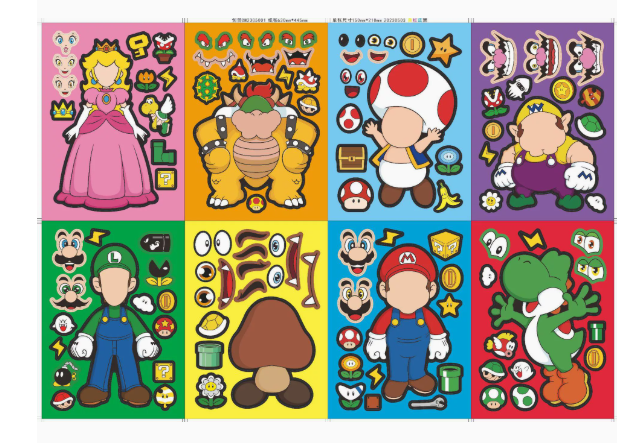Super Mario Stickers (16pcs)