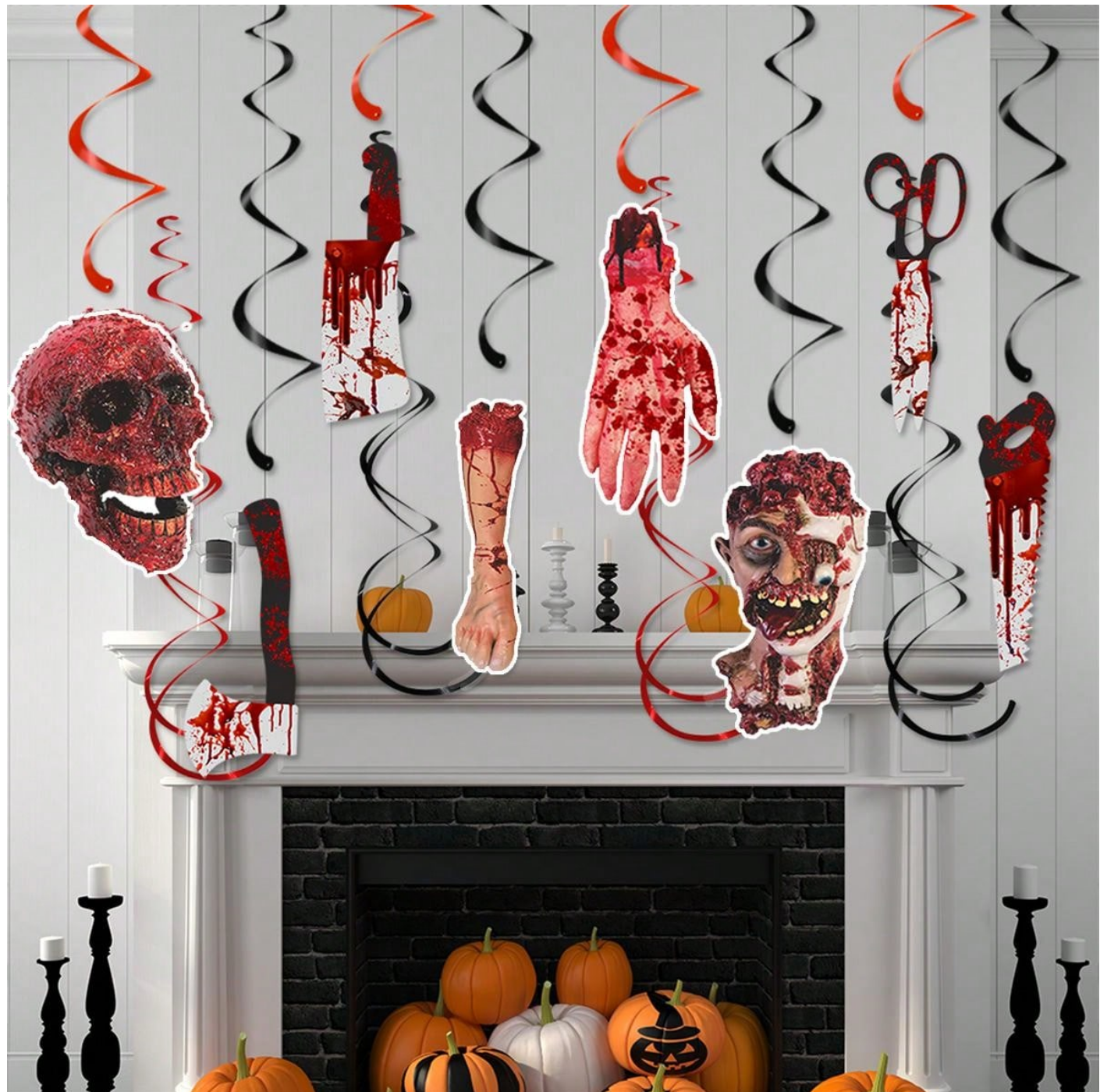 Halloween Swirl Decoration set (8pc)