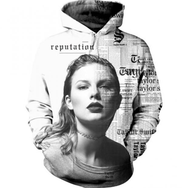 Taylor Swift Reputation Black &amp; White 3D Pullover Hoodie