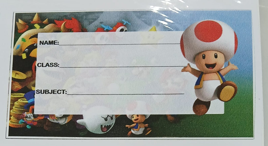 Mario toad book labels