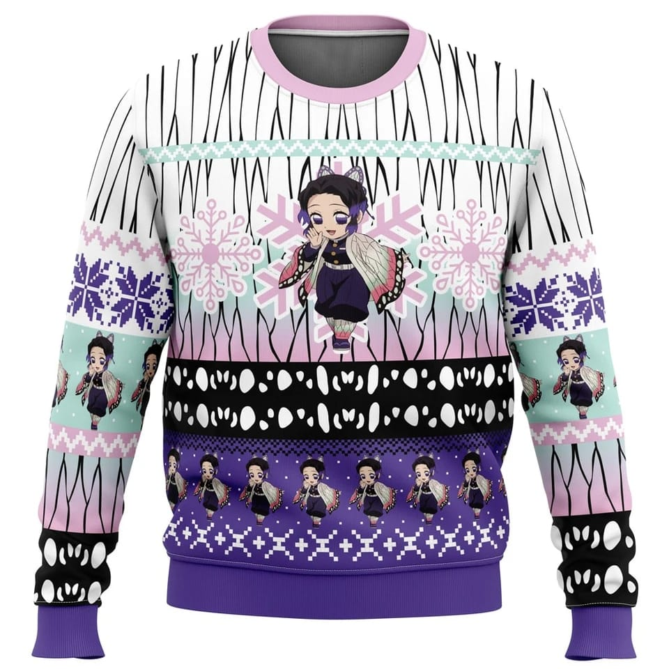 Demon Slayer Ugly Christmas Sweater purple