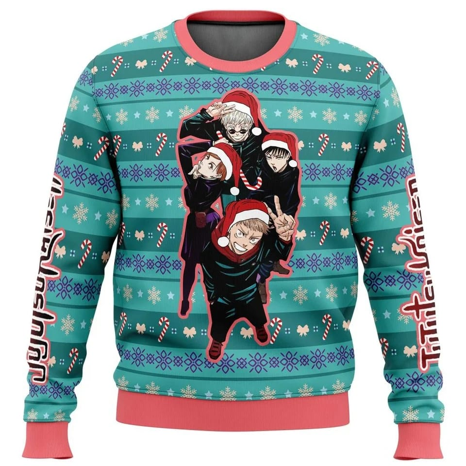 Jujutsu Kaisen Cast Christmas Ugly Sweater - Preppy Kids (Grand Bazaar)