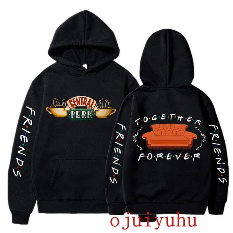 Friends Hoodie Fleece Black Central Perk - Preppy Kids (Grand Bazaar)