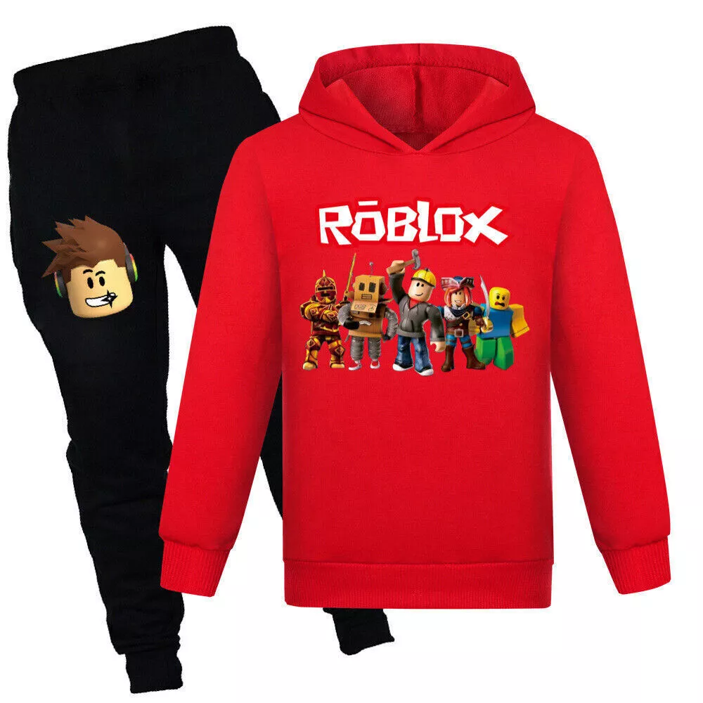 Roblox Builder man  Crew Track Suit Red with front pockets