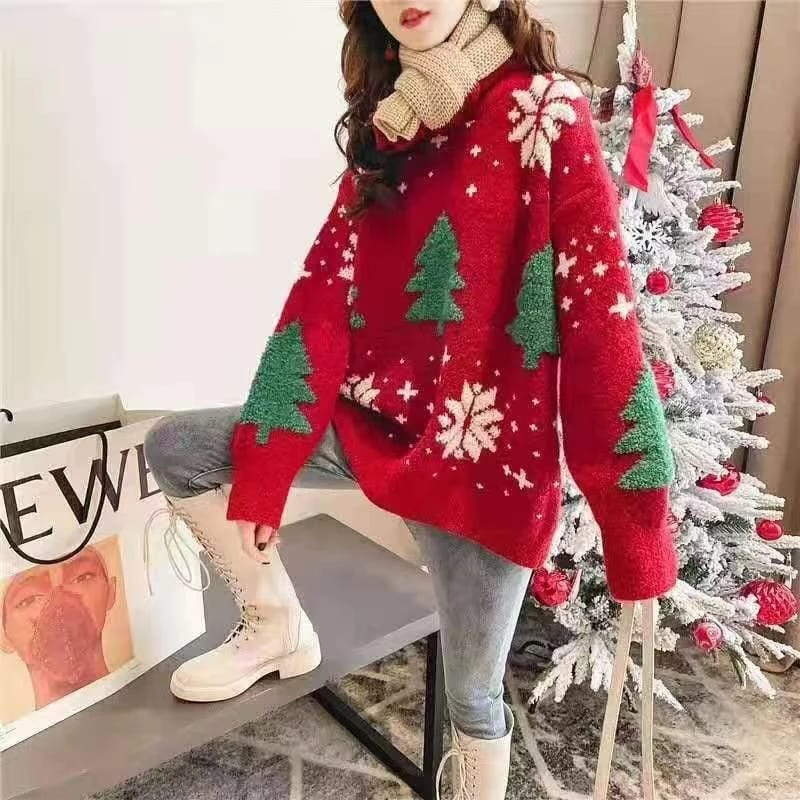 Christmas Tree Sweater red