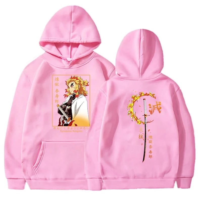 Demon Slayer pink Hoodie Rengoku Kyoujurou