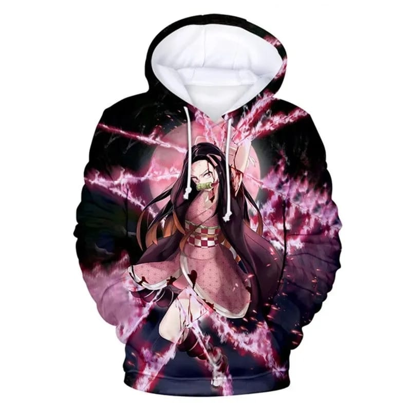 Kamado Nezuko 3D Zipper hoodie Demon Slayer Hoodie